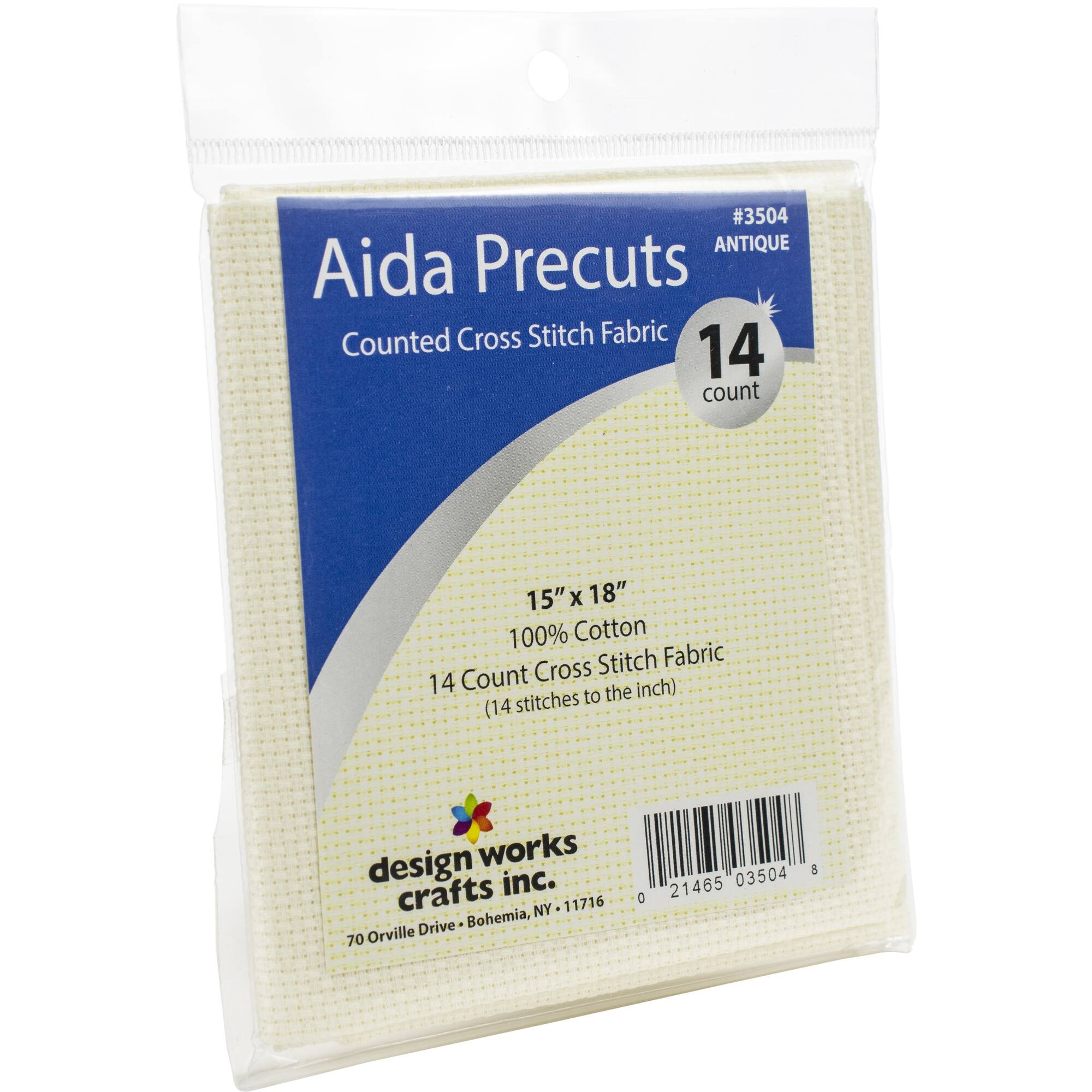 Design Works™ Aida Precuts 14 Count Antique White Cross Stitch Fabric, 15" x 18"